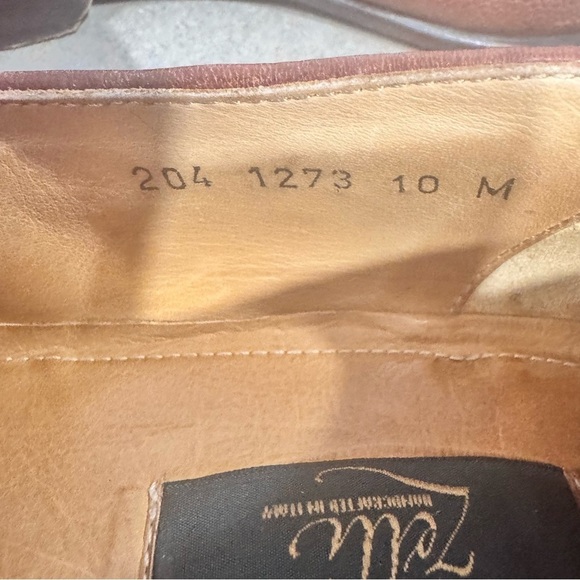 Zelli Men’s Pebbled Leather Cognac Size 10 Italian Loafers main image 4